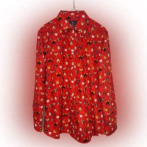 Simons Red Animal Print dress Shirt